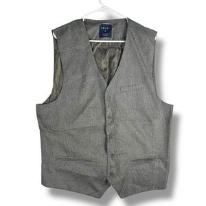 Trust Men's Gray Sleeveless Vest Size XL Formal Suit 5 Button